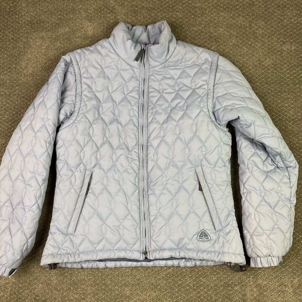 Vintage Nike ACG Convertible Jacket Vest Women's XL Lilac Outer Layer 3 Quilted
